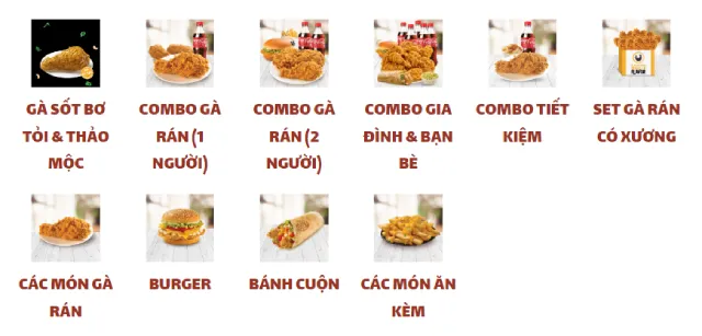 Menu Texas Chicken Đà Nẵng có gì?