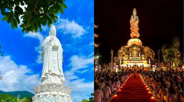 Tượng Phật Quan Âm và không gian ngoài trời