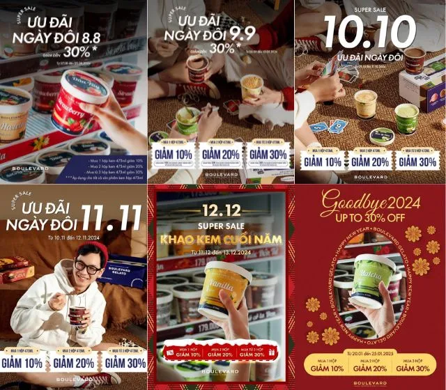 Khuyến mãi của quán kem Boulevard Gelato and Coffee